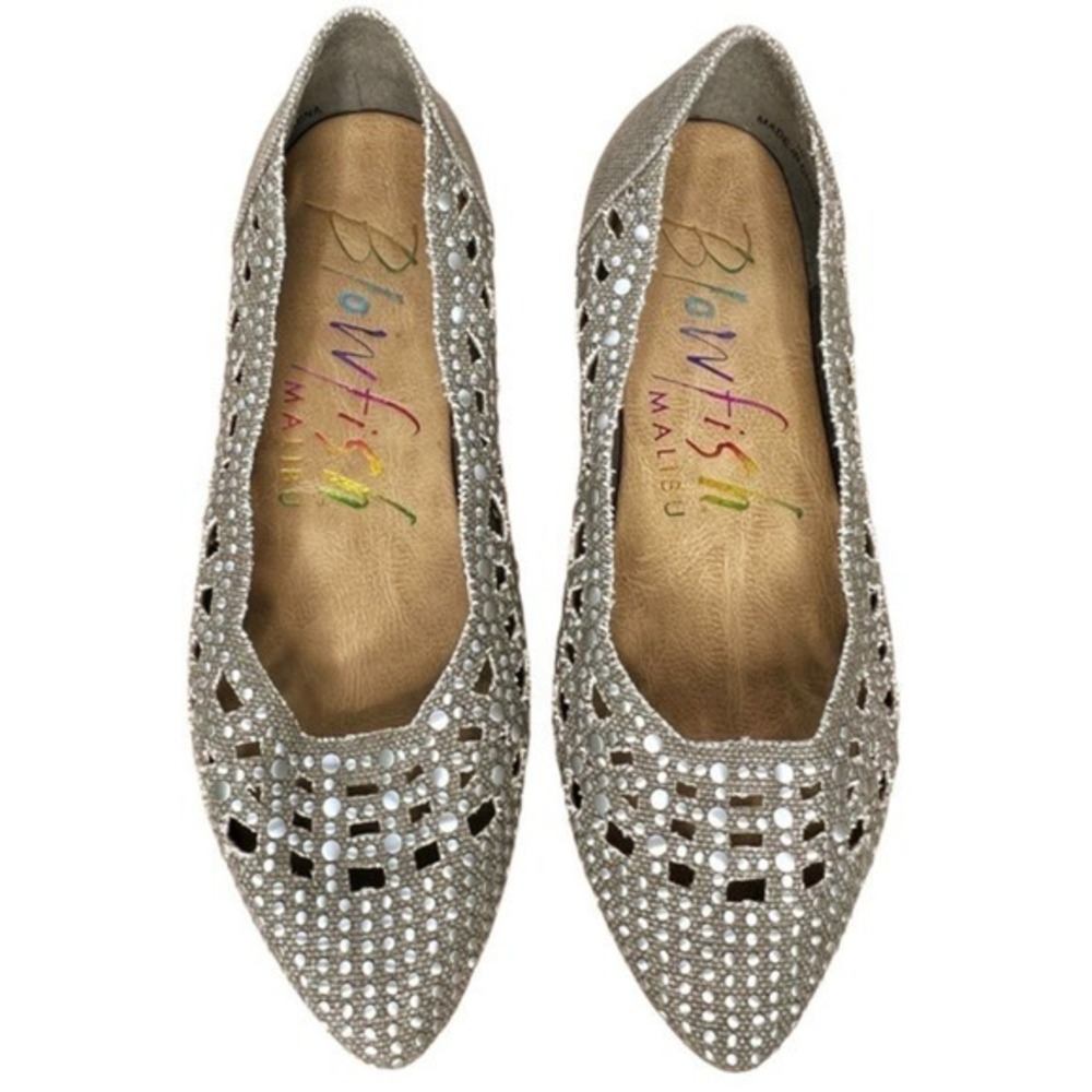 BLOWFISH MALIBU Zooks Studded Laser-Cut Canvas Flats‎ Desert Sand Size 10
